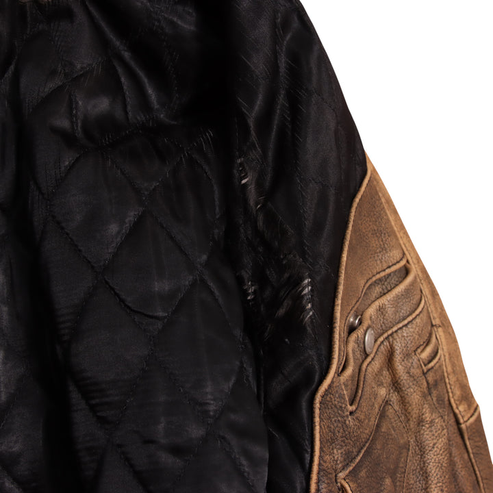 Chevigon W.R.D. Giacca in Pelle Vintage Marrone Taglia XL Uomo Made in Korea