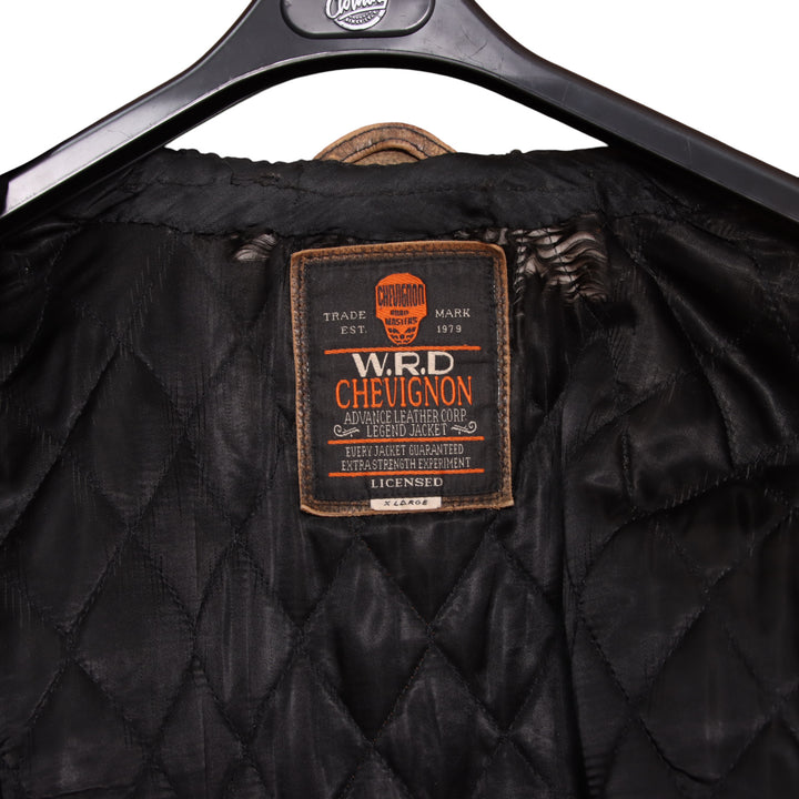 Chevigon W.R.D. Giacca in Pelle Vintage Marrone Taglia XL Uomo Made in Korea