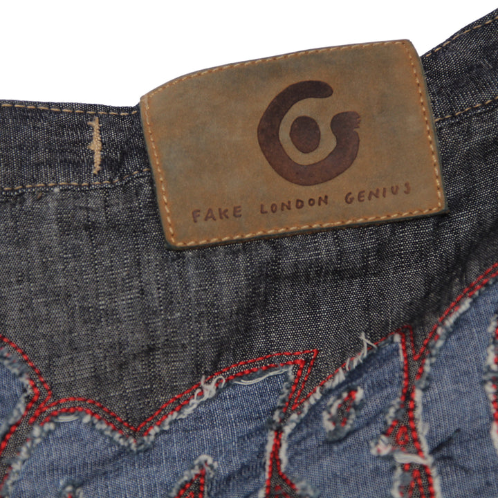 Fake London Genius Jeans Denim Taglia S Unisex Deadstock w/Tags