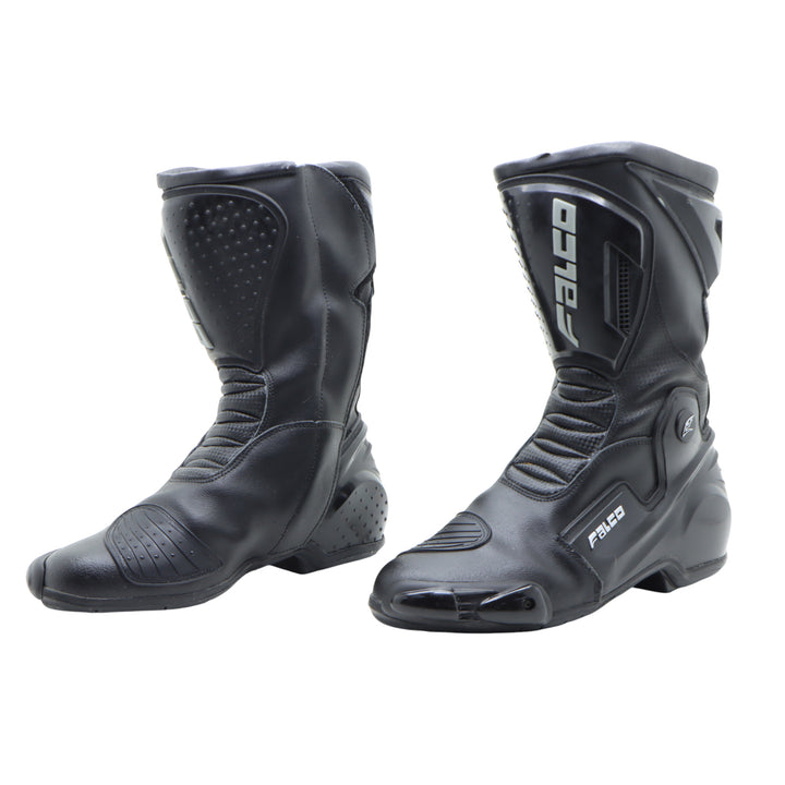 Falco Stivale da Moto Sportivo Nero in Pelle Numero 45 Uomo