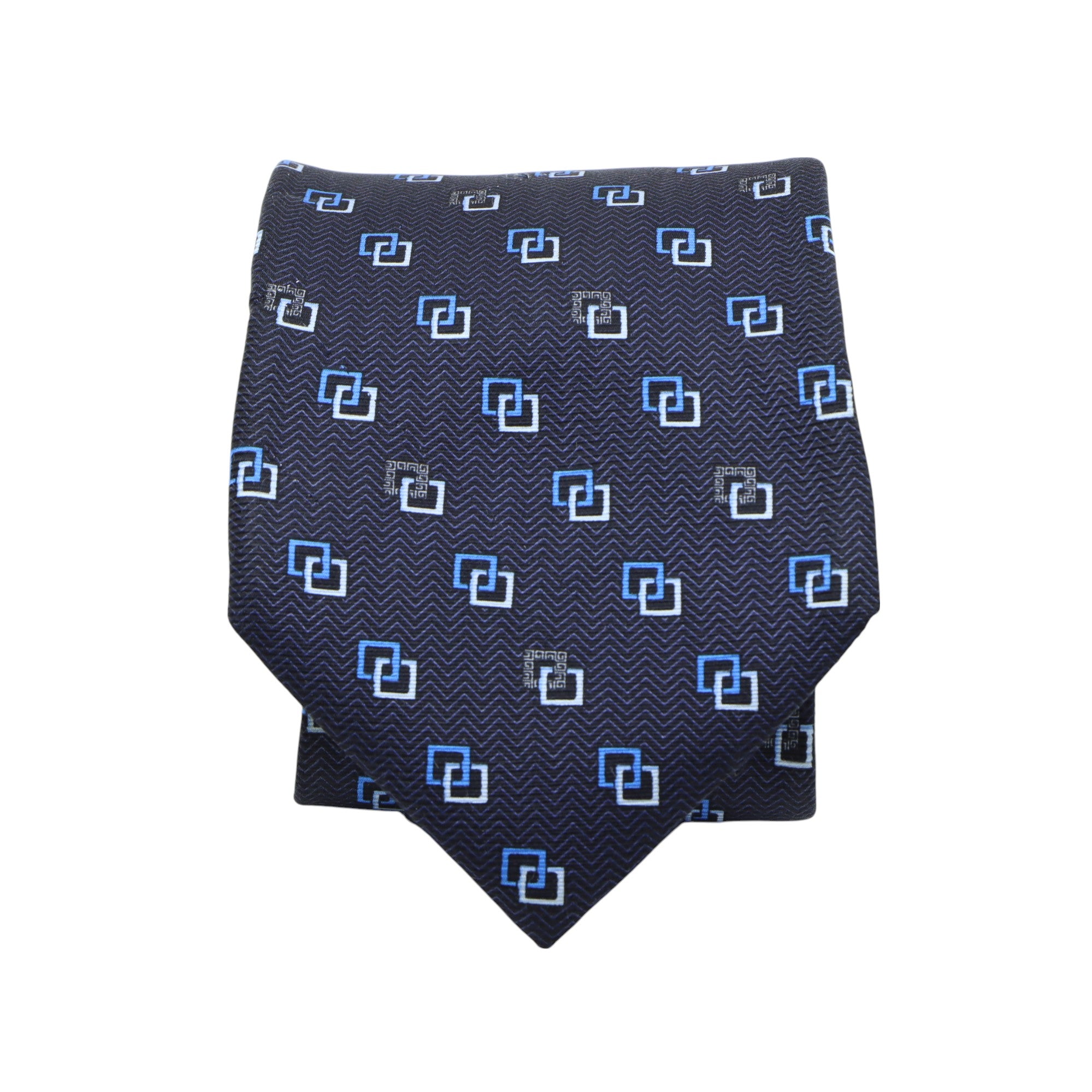 Gianni Versace Cravatta Blu con Fantasia in Seta Uomo – Vintage