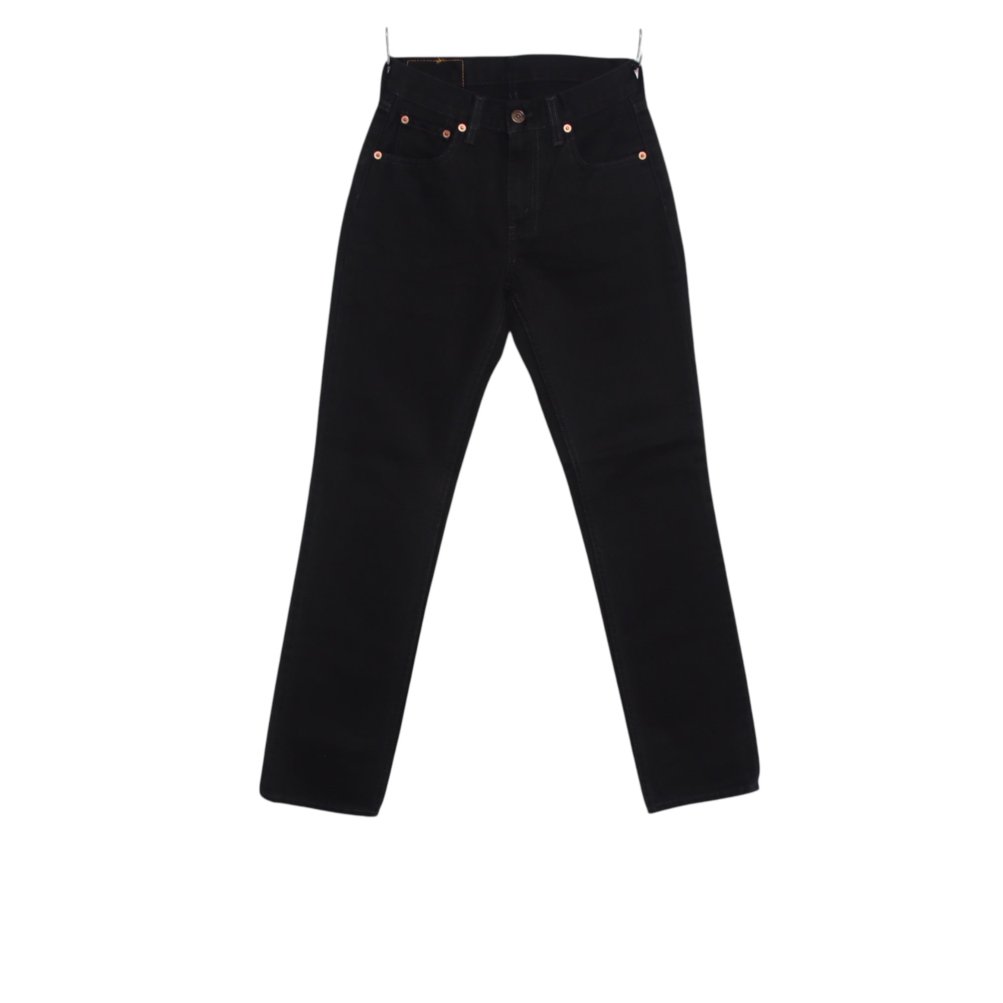Levi s 595 Straight Fit W27 L32 Jeans Vintage In Denim Nero Da Donna D 