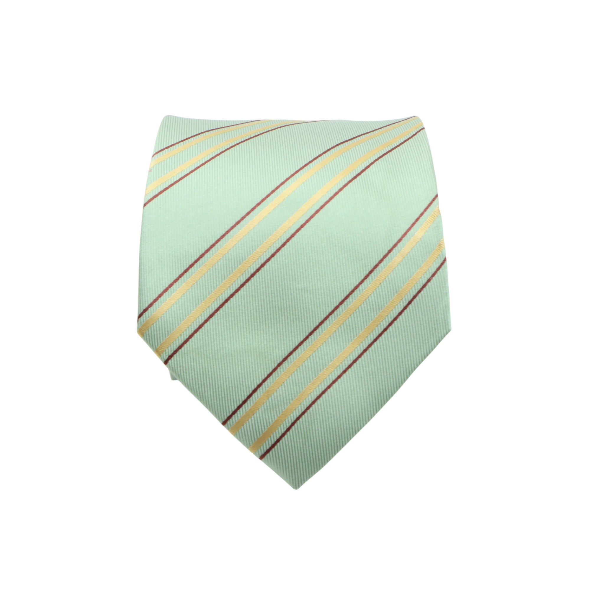 Cravate Slim En Soie Italienne - Vert Acide Avec Micro-motifs Classiques - Neuf Avec étiquettes