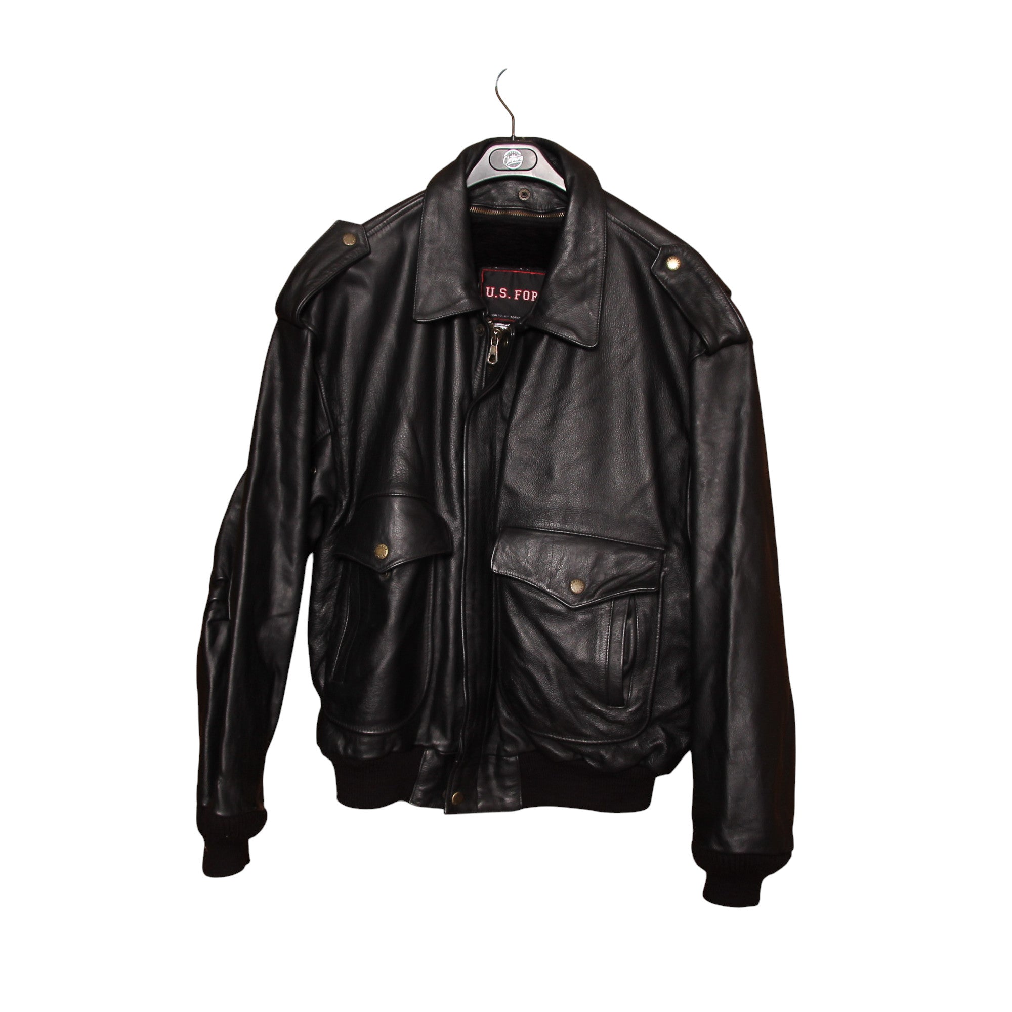 Force Aviator Giacca in Pelle Nera Taglia XXL Uomo Made in