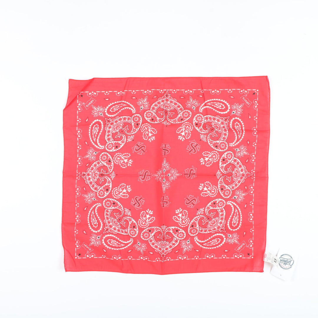 Levi's Bandana Deadstock Nuovo Unisex Rosso a fantasia Vintage