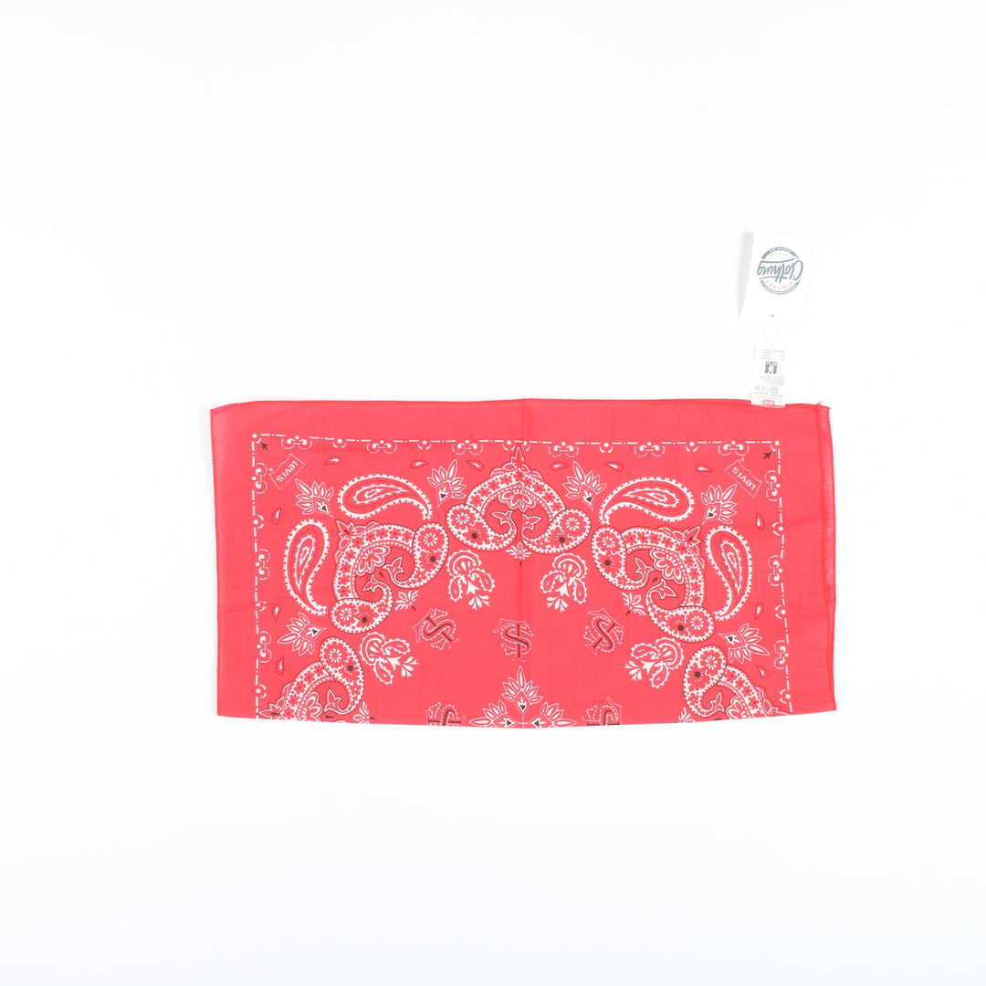 Levi's Bandana Deadstock Nuovo Unisex Rosso a fantasia Vintage