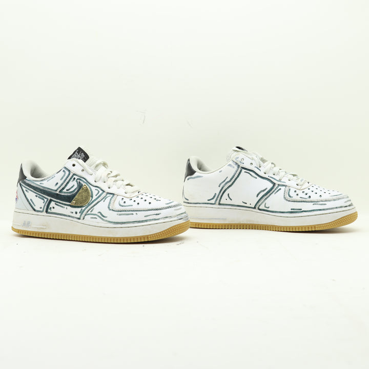 Nike x NBA Air Force 1 Custom Basse Bianche Eur 41 Uomo