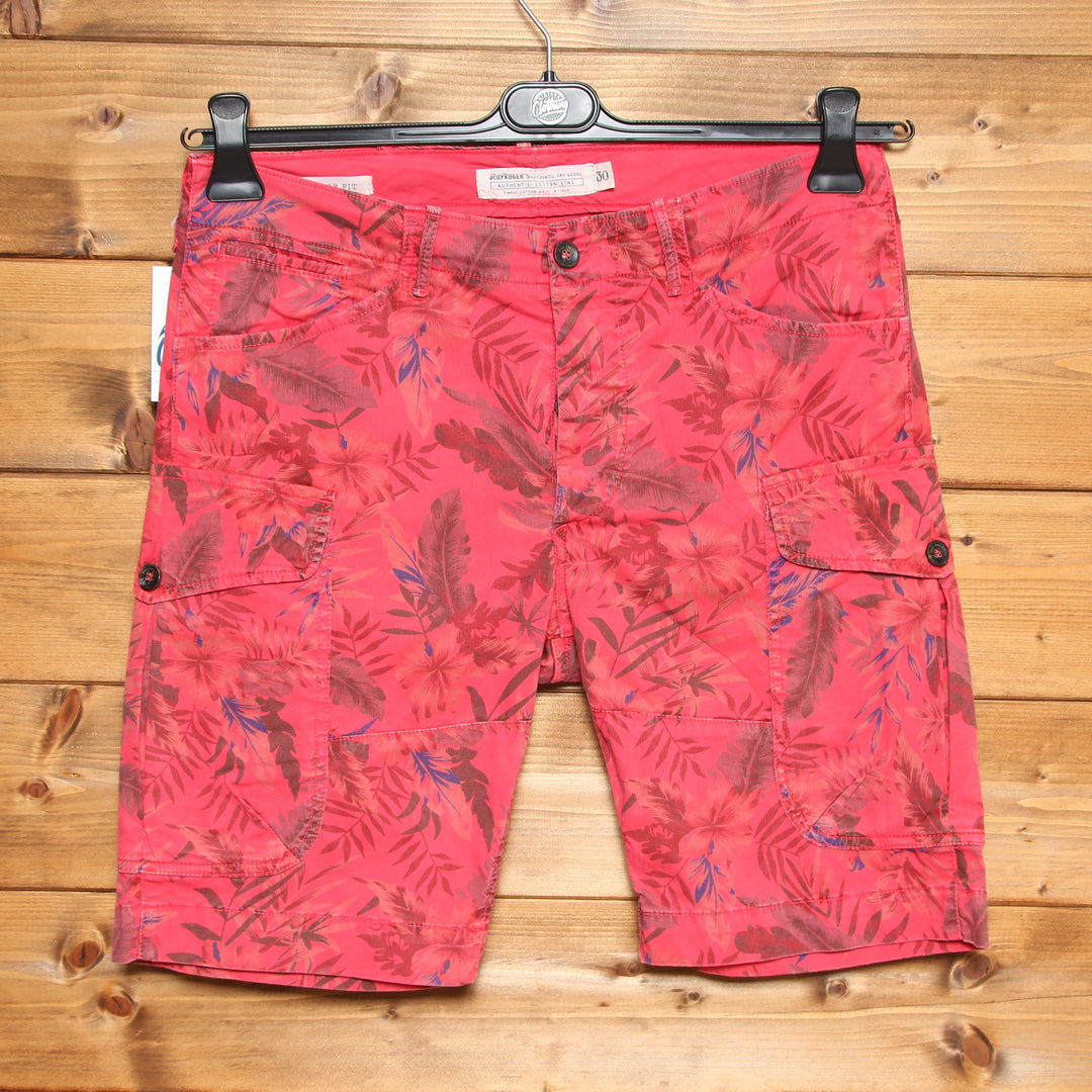 Roy Roger's Hartman Regular Fit Bermuda Rosso a Fiori W30 Uomo