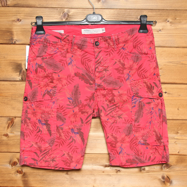 Roy Roger's Hartman Regular Fit Bermuda Rosso a Fiori W30 Uomo