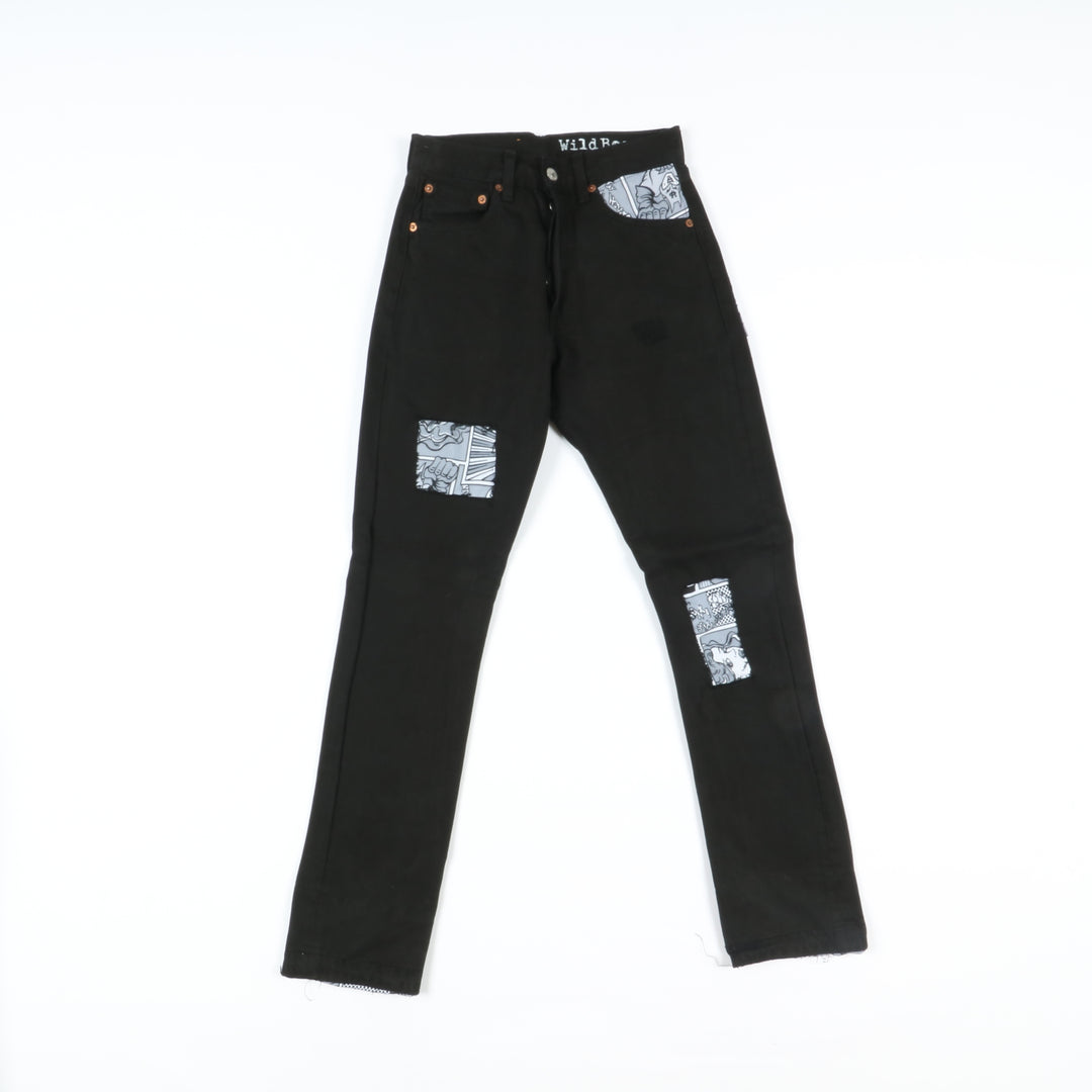 Levi's 501 Custom Jeans Nero W27 Unisex Vita Alta