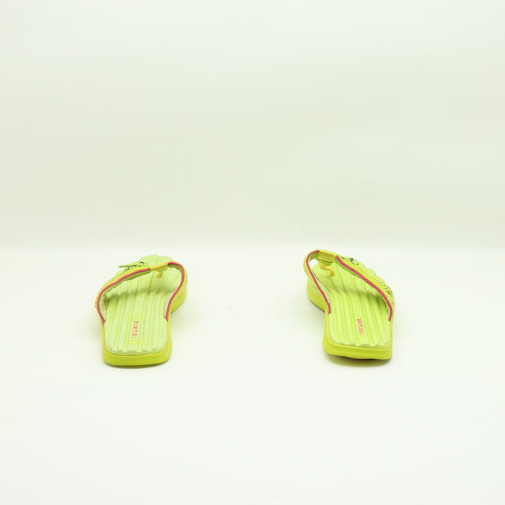 Diesel Infradito Verde Eur 38.5 Unisex