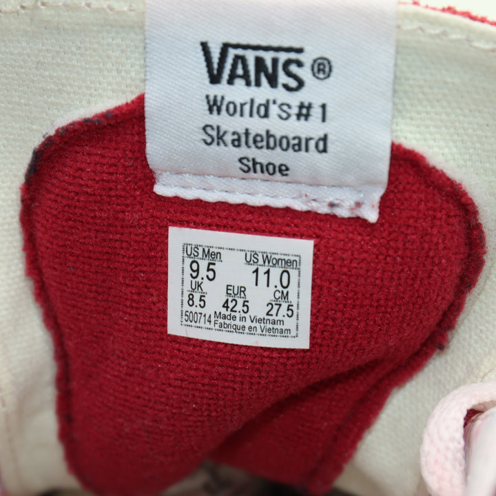 Vans SK8 Hi Scarpe Rosse a Scacchi Eu 42.5 Unisex