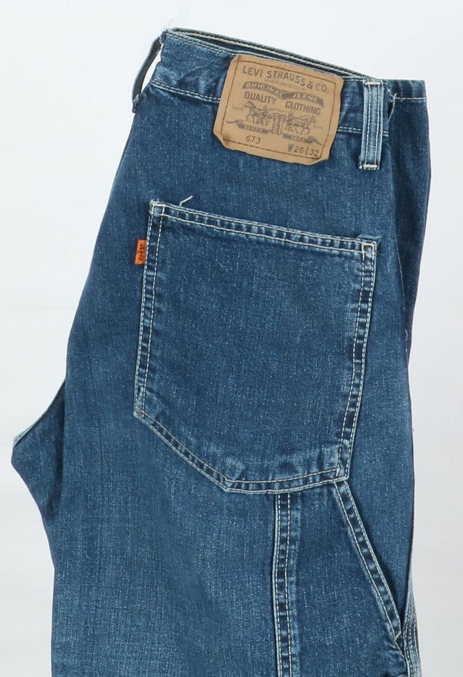 Levi's 673 Work Orange Tab Jeans Denim W28 L32 Unisex