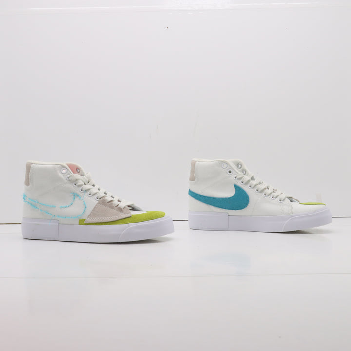 Nike SB Blazer Mid Edge Bianche, Verdi e Azzurre Eur 39 Uomo