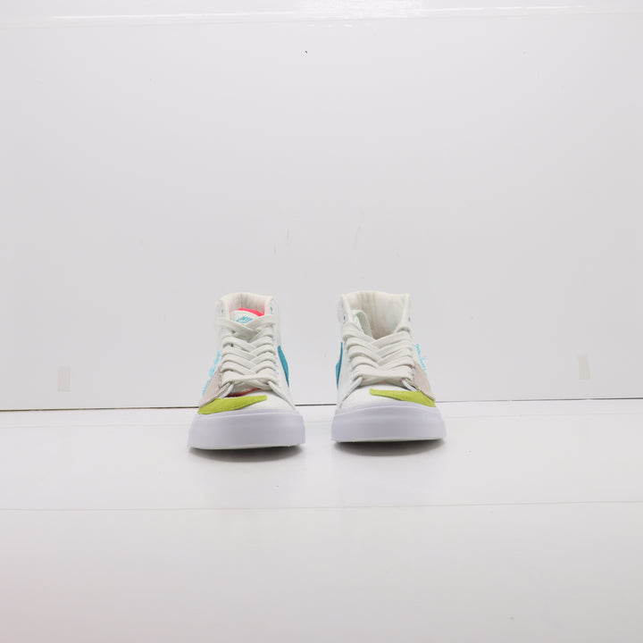 Nike SB Blazer Mid Edge Bianche, Verdi e Azzurre Eur 39 Uomo