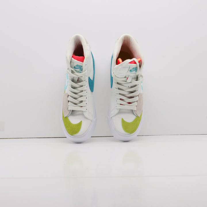 Nike SB Blazer Mid Edge Bianche, Verdi e Azzurre Eur 39 Uomo
