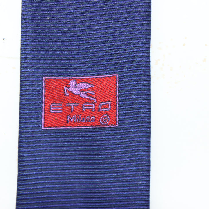 Etro Milano Cravatta Blu in Seta Uomo