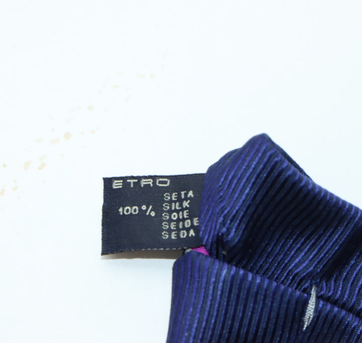 Etro Milano Cravatta Blu in Seta Uomo
