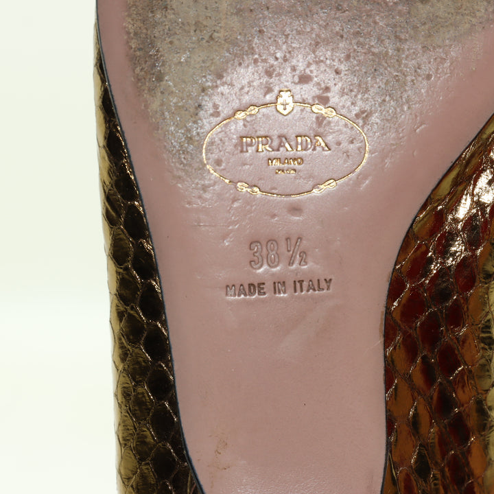 Prada Scarpe Oro Eu 38.5 Donna