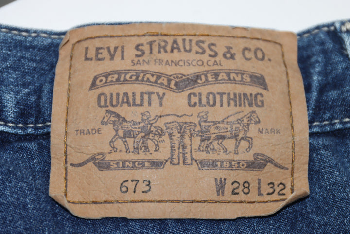 Levi's 673 Work Orange Tab Jeans Denim W28 L32 Unisex