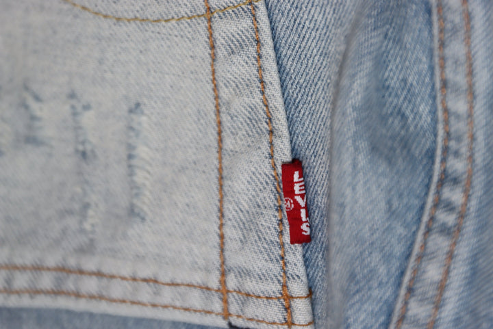 Levi's 501 Premium Big E Jeans Denim Strappato W32 L32 Unisex
