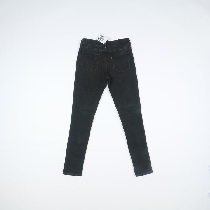 Levi's Mid Rise Skinny Jeans Nero W28 L32 Donna