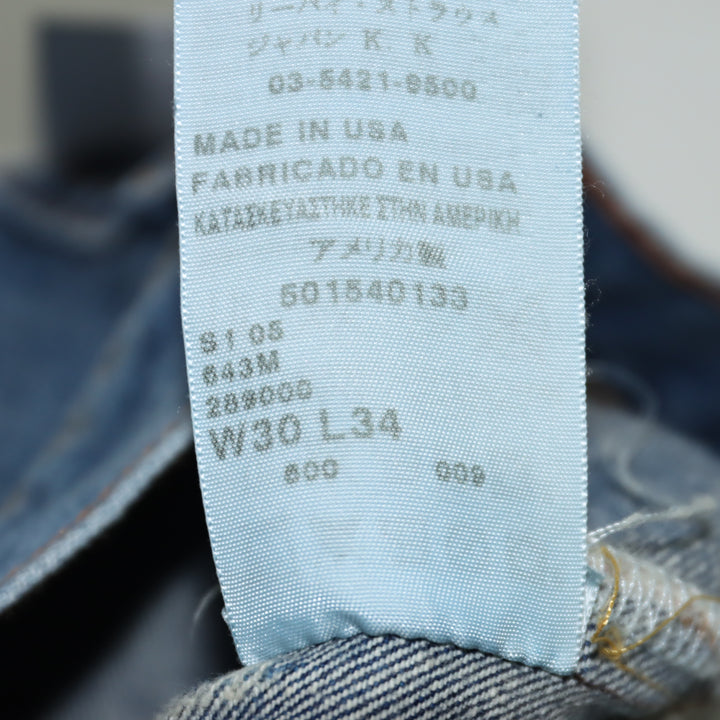 Levi's 501 Rivets Big E Selvedge Denim W30 L34 Unisex Made in USA
