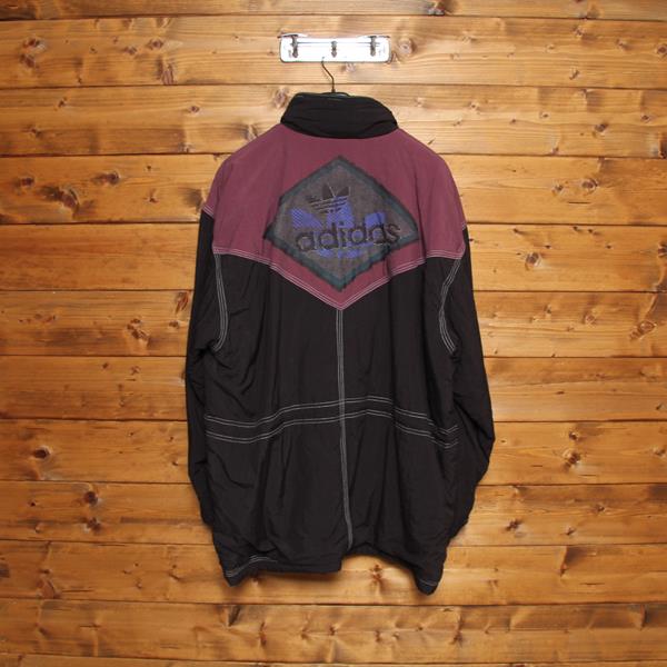 Adidas Giacca Double Face Vintage 80 90 Nera Taglia XL Unisex