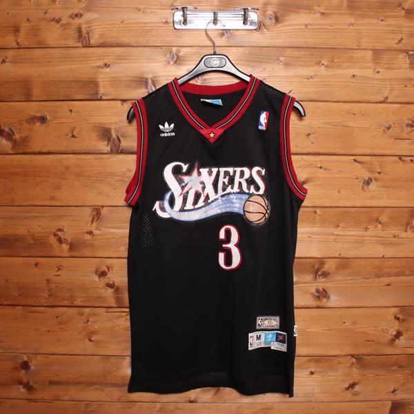 Adidas Philadelphia 76ers Iverson 3 canotta da basket nera taglia M uomo