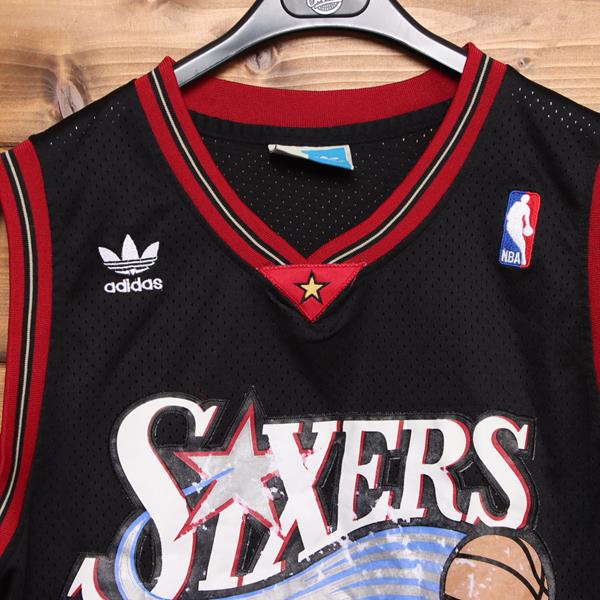 Adidas Philadelphia 76ers Iverson 3 canotta da basket nera taglia M uomo
