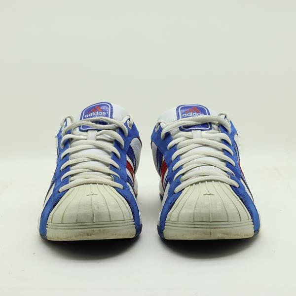 scarpe superstar bianche e blu