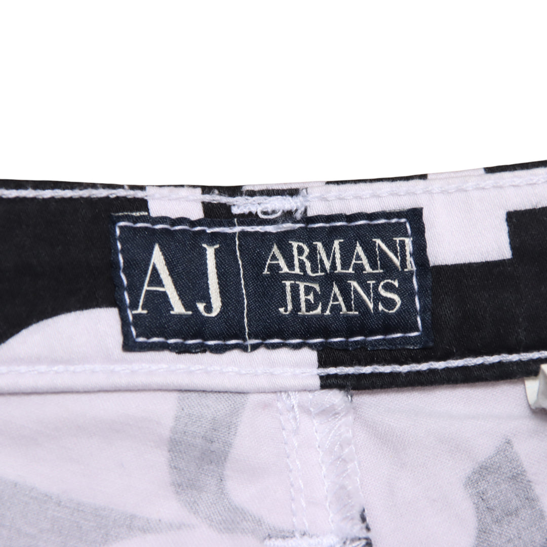 Armani Jeans Comfort Fit Pantalone Bianco e Nero W30 Donna