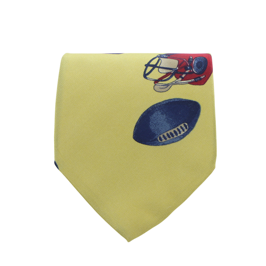 Ascot by Elleni Cravatta Gialla con Fantasia in Seta Uomo