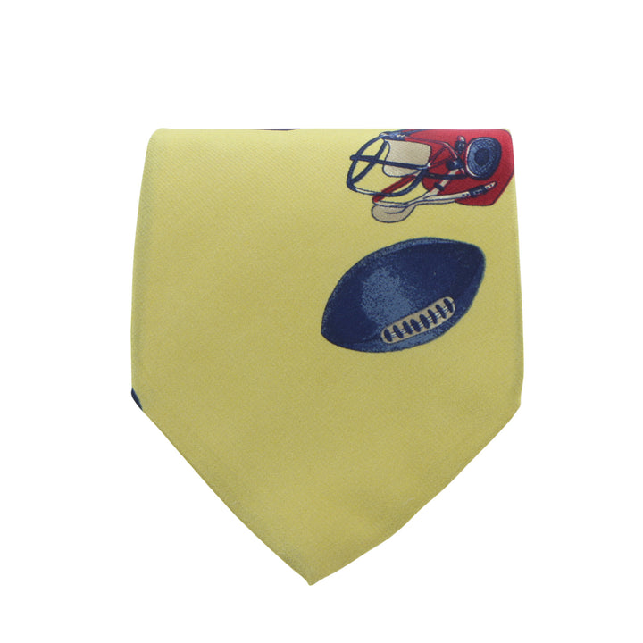 Ascot by Elleni Cravatta Gialla con Fantasia in Seta Uomo