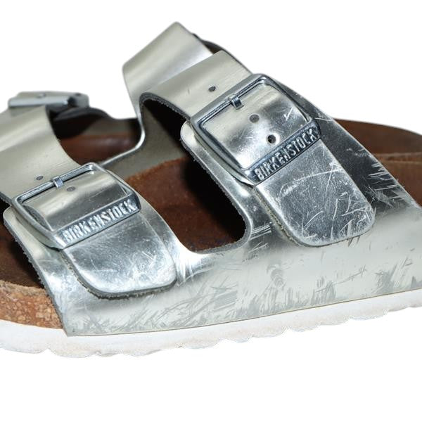 Birkenstock Arizona sandalo argento in pelle EU 36 donna