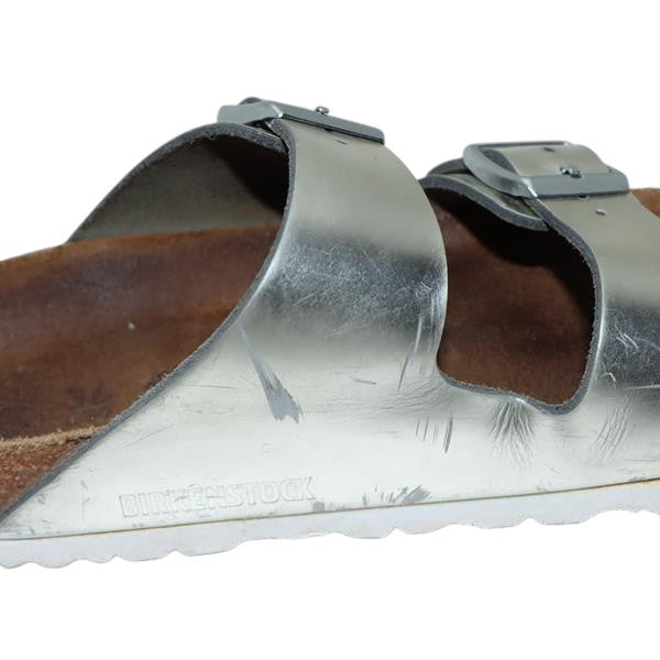 Birkenstock Arizona sandalo argento in pelle EU 36 donna