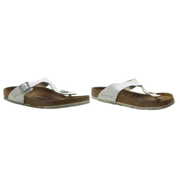 Birkenstock Gizeh sandalo bianco in pelle EU 40 unisex