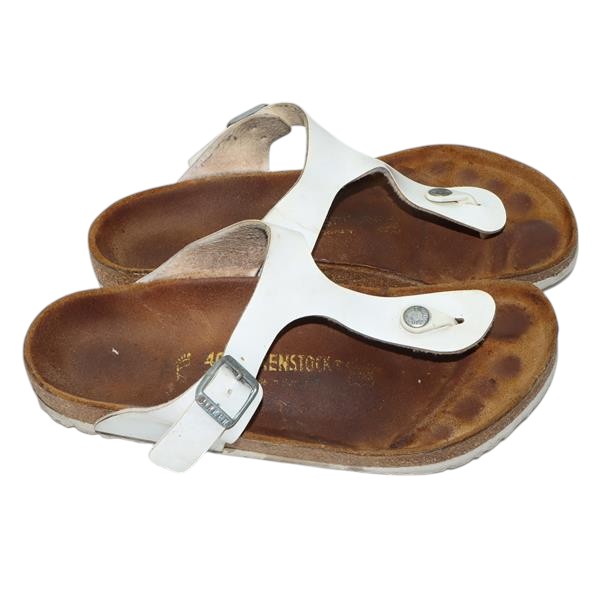 Birkenstock Gizeh sandalo bianco in pelle EU 40 unisex