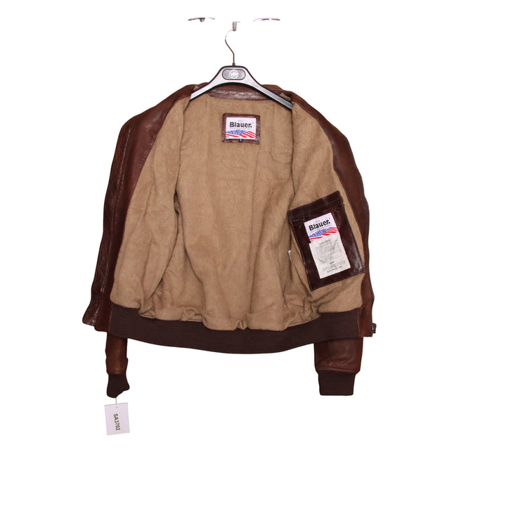 Blauer Giacca in Pelle Vintage Marrone Taglia L Uomo