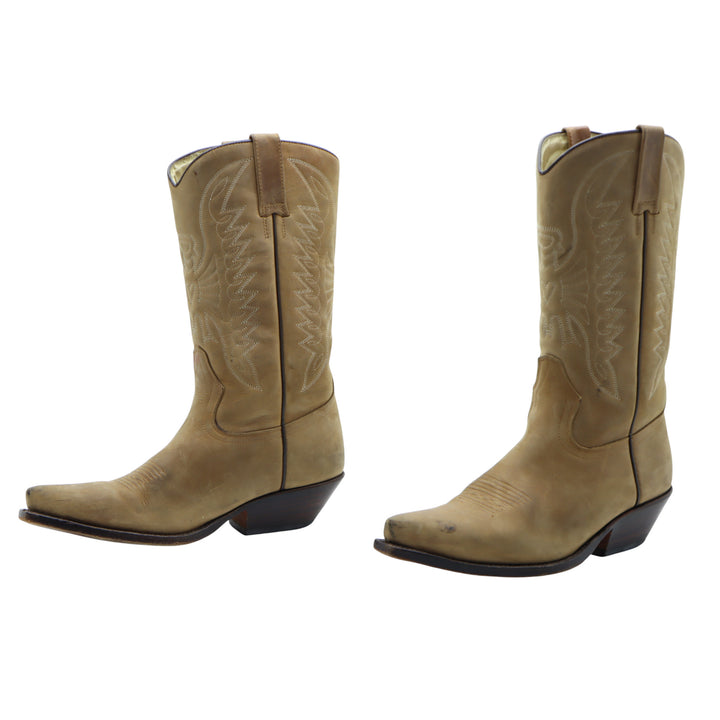 Bok Brothers Stivale Cowboy Beige in Pelle Numero 39 Donna