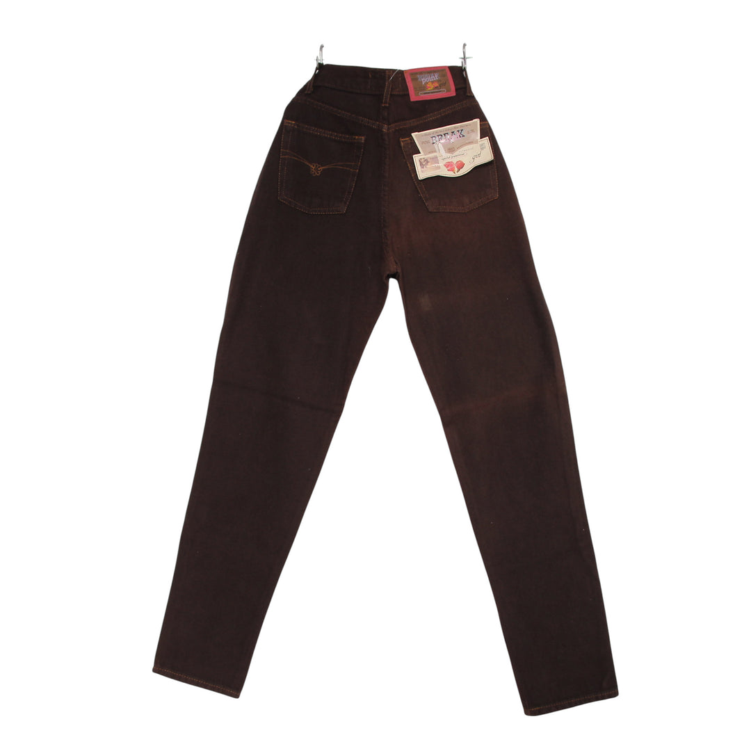 Break Point Baggy Jeans Marrone W27 Donna Deadstock w/Tags