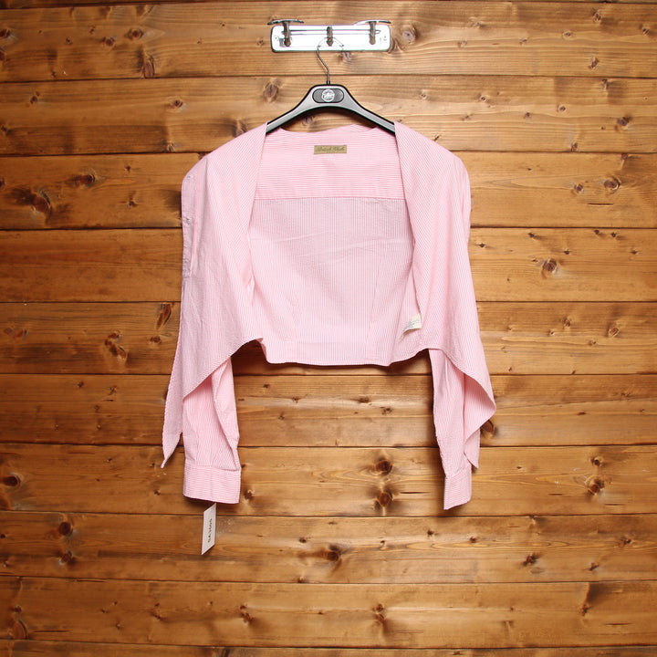 British Khaki Camicia Rosa a Righe Taglia M Donna