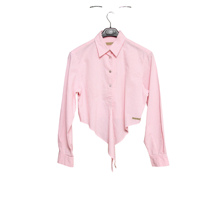 British Khaki Camicia Rosa a Righe Taglia M Donna