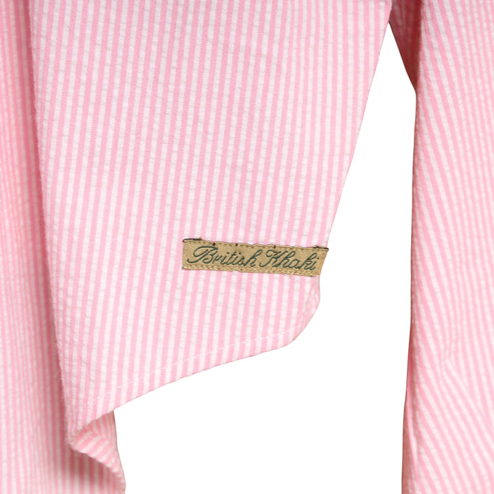 British Khaki Camicia Rosa a Righe Taglia M Donna