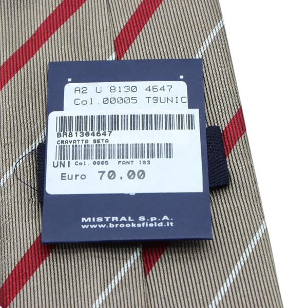 Brooksfield cravatta bronzo in seta uomo deadstock