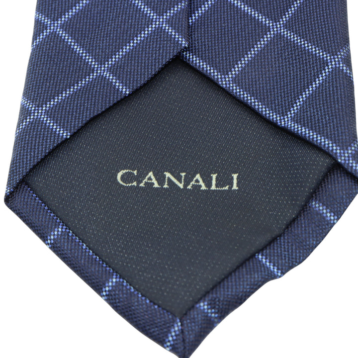 Canali Cravatta Blu a Rombi in Seta Uomo