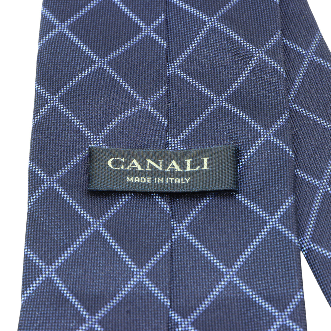 Canali Cravatta Blu a Rombi in Seta Uomo