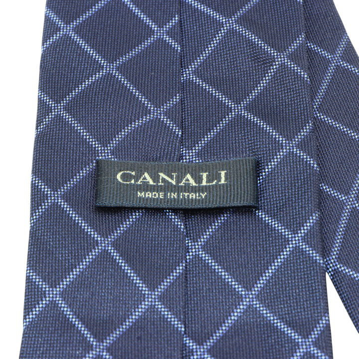 Canali Cravatta Blu a Rombi in Seta Uomo