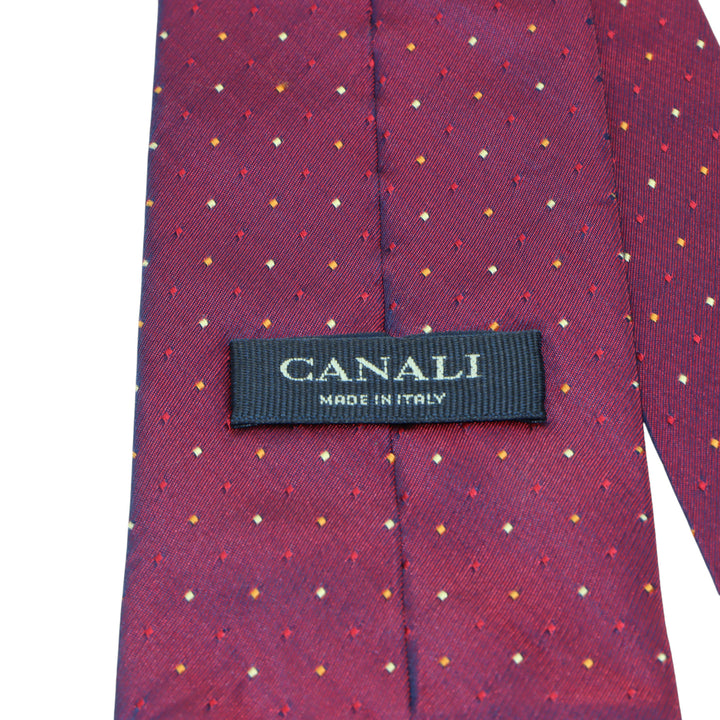 Canali Cravatta Viola a Pois in Seta Uomo