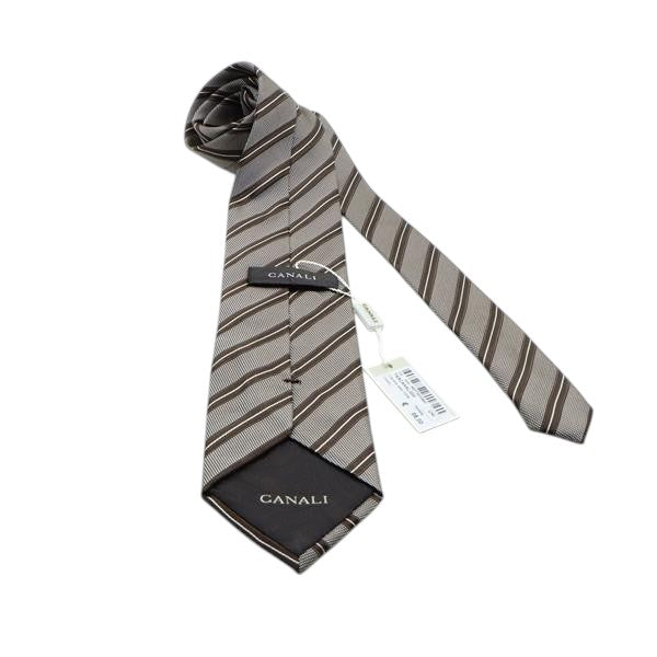 Canali cravatta marrone in seta uomo deadstock